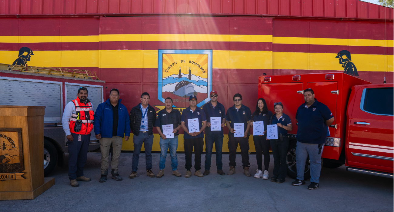 Bomberos de Andacollo y Teck CDA refuerzan su colaboración en seguridad y emergencias